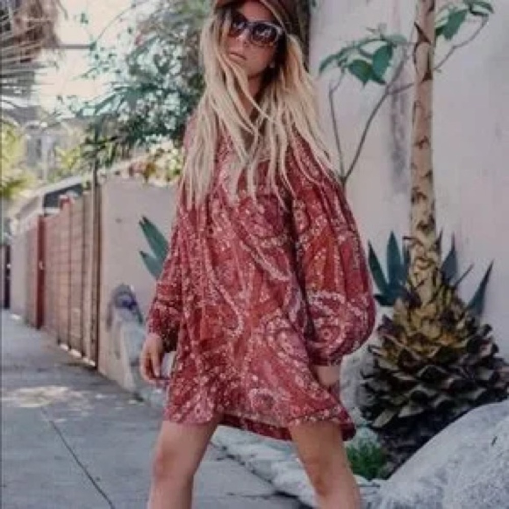 Spell & The Gypsy City Lights Tunic (Color: Auburn) (Size: Small)